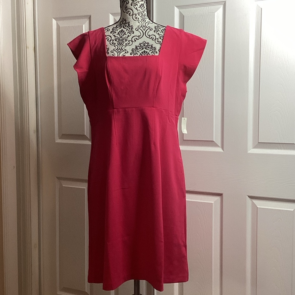 Lark &‎ Ro Fuchsia Pink Love Potion Mini Dress Square Neckline 16 New